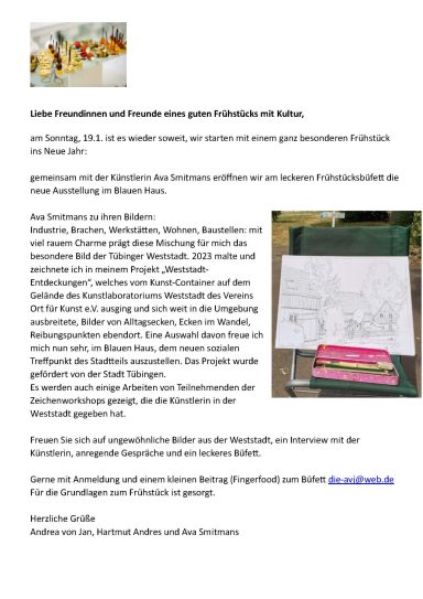 Einladung zur Eröffnung im Blauen Haus