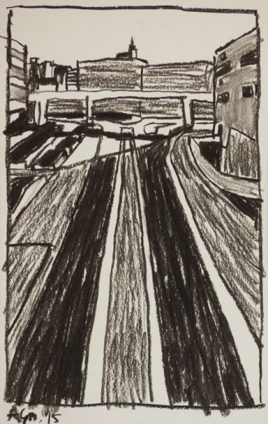 "Straßenflucht von der Brücke"